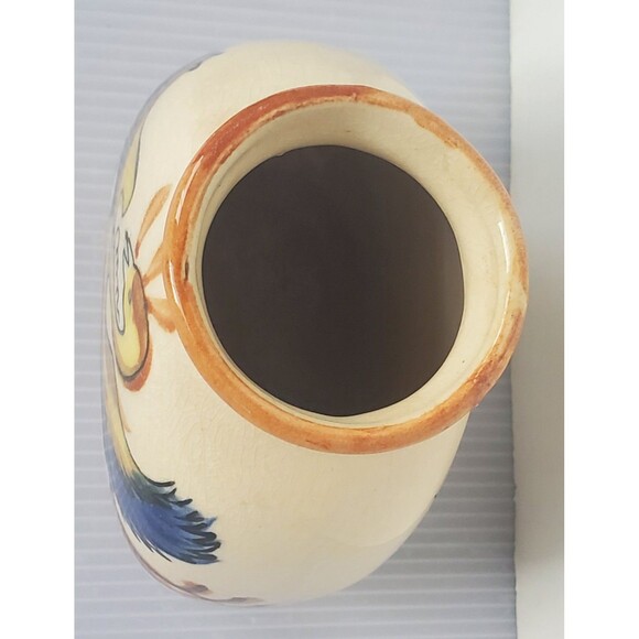 Vase Ceramic Hand Painted Asian Phoenix Ho Ho Bird Japanese Artisan VTG MCM - Picture 11 of 11